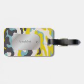 PixDezines黄色+青迷彩柄+dogtag ラゲッジタグ (裏面横)