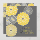 PixDezines黄菊(菊) 招待状 (正面/裏面)