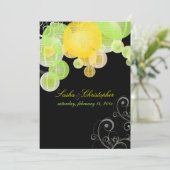 PixDezines黄+緑のランタン 招待状 (スタンド正面)