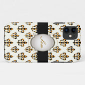 PixDezines黒の金ゴールド(紋章の)フラ・ダ・リ/DIY背景 Case-Mate iPhoneケース (裏面(横))