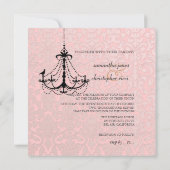 PixDezines黒シャンデリア+鳥 招待状 (裏面)