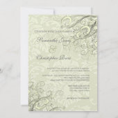 PixDezines黒檀の渦/アイボリーダマスク 招待状 (裏面)