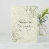 PixDezines黒檀の渦/アイボリーダマスク 招待状 (スタンド正面)