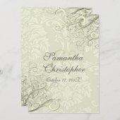 PixDezines黒檀の渦/アイボリーダマスク 招待状 (正面/裏面)