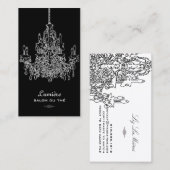 PixDezines黒+白のシャンデリア/DIY背景 名刺 (正面/裏面)