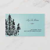 PixDezines黒+白のシャンデリア/DIY背景 名刺 (裏面)