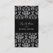 PixDezines黒+白アリアンナヴィンテージダマスク 名刺 (正面)