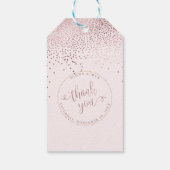 PixDezines ありがとう, 偽のローズゴールドの紙吹雪 ギフトタグ (裏面)