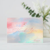 PixDezines ありがとう Mitzvah ブラシ 水彩 出欠カード (スタンド正面)