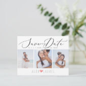 PixDezines おしゃれなカリグラフィーでSave Date ポストカード (スタンド正面)