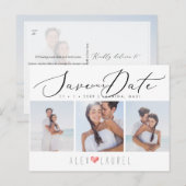 PixDezines おしゃれなカリグラフィーでSave Date ポストカード (正面/裏面)