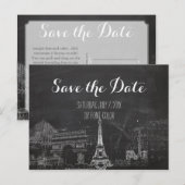 PixDezines/お知らせ日付/黒板/パリのスケッチ 案内ポストカード (正面/裏面)