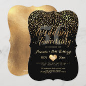 PixDezines きらめくゴールド / 結婚50周年記念 招待状 (正面/裏面)