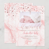 PixDezines この子を祝福して　偽のローズゴールド セーブザデート (正面/裏面)