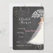 PixDezines のウェディングシャワー/黒板/傘 招待状 (裏面)