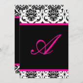 PixDezines のモノグラム ヴェンドーム ダマスク/DIY カラー+フォント 招待状 (正面/裏面)