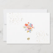 PixDezines の水彩ローズ・ファースト・コミュニオン・サンキューカード 招待状 (裏面)