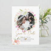 PixDezines ほのぼのロマンス ウェーブカラー フラワー 招待状 (スタンド正面)