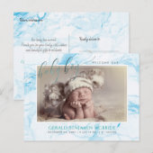 PixDezines ようこそ赤ちゃん男の子、偽のホイル+大理石 案内ポストカード (正面/裏面)