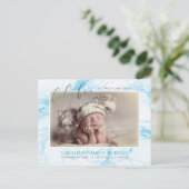 PixDezines ようこそ赤ちゃん男の子、偽のホイル+大理石 案内ポストカード (スタンド正面)