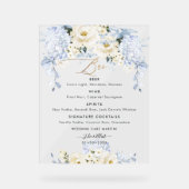 PixDezines アイスブルー ハイド アルアバスター ローズ メニュー アクリルサイン (正面)