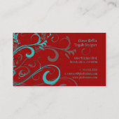 PixDezines アクア スワール/偽リネン 名刺 (裏面)