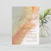 PixDezines アルコールインク Rusty Orange Teal Grey 招待状 (スタンド正面)