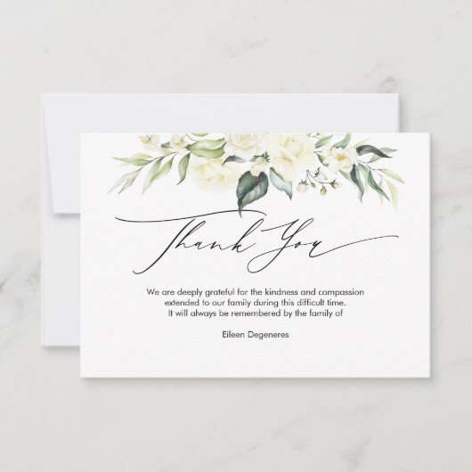 PixDezines アルバスター ローズ 哀悼 お礼 I 招待状 (正面)