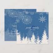 PixDezines アルプスの森の雪の結晶、冬のイベント 招待状 (正面/裏面)