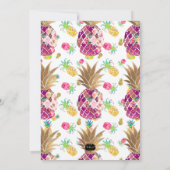 PixDezines アロハ ハワイアンパイナップル / DIY ティール 招待状 (裏面)