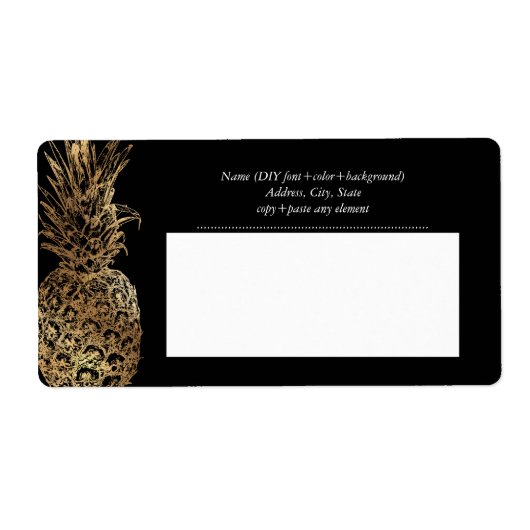 PixDezines アロハ パイナップル+偽のゴールド ラベル (正面)