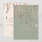 PixDezines ウィロー/フェイク ピンク ゴールド/DIY 背景 招待状 (正面/裏面)