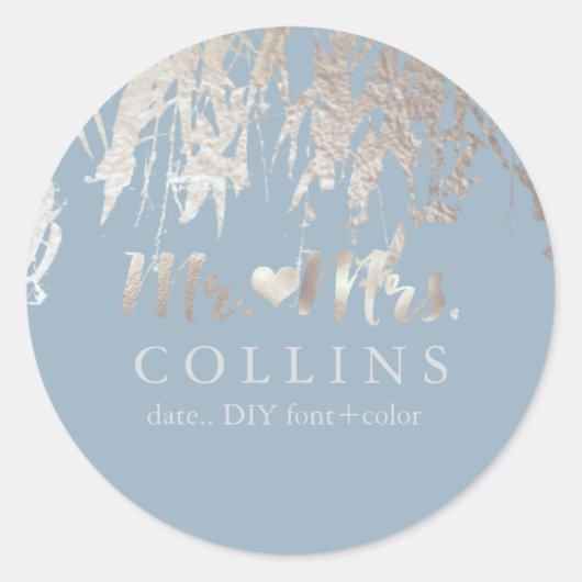 PixDezines ウィロー/疑似シルバーフォイル/DIY 背景 ラウンドシール (正面)