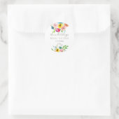 PixDezines ウェディングシャワーのための水彩の夏の芍薬 ラウンドシール (バッグ)