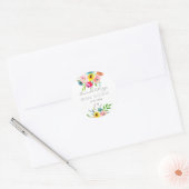 PixDezines ウェディングシャワーのための水彩の夏の芍薬 ラウンドシール (封筒)