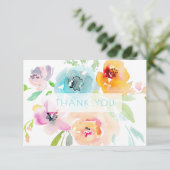 PixDezines ウェディングシャワーのための水彩 春の花 サンキューカード (スタンド正面)