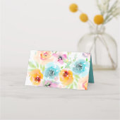 PixDezines ウェディングシャワーのための水彩 春の花 プレイスカード (裏面)