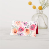 PixDezines ウェディングシャワーのための水彩 春の花 プレイスカード (裏面)