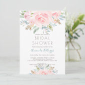 PixDezines ウェディングシャワーの水彩画の芍薬の招待状 招待状 (スタンド正面)
