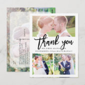PixDezines ウェディング サンクス / モダン スクリプト ポストカード (正面/裏面)