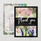 PixDezines ウェディング サンクス モダン スクリプト ポストカード (正面/裏面)