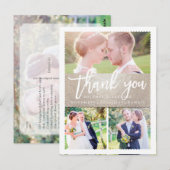 PixDezines ウェディング サンクス / 偽のシルバー / スクリプト ポストカード (正面/裏面)