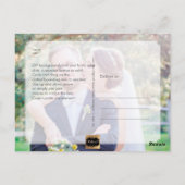 PixDezines ウェディング サンクス / 偽のシルバー / スクリプト ポストカード (裏面)