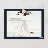 PixDezines ウォーターカラー ラスティックブルーム、Save the Date ポストカード (裏面)