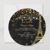 PixDezines エッフェル塔/パリ/夜 招待状 (裏面)