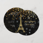 PixDezines エッフェル塔/パリ/夜 招待状 (正面/裏面)