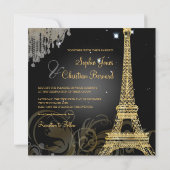 PixDezines エッフェル塔/パリ 招待状 (裏面)