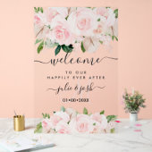 PixDezines エレガントなバラ色のローズとアンスリウム アクリルサイン (ウェディング)