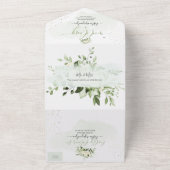 PixDezines エレガントな白いペオニーのオールインワン招待状 オールインワン招待状 (外側)