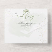 PixDezines エレガントな白いペオニーのオールインワン招待状 オールインワン招待状 (裏面)